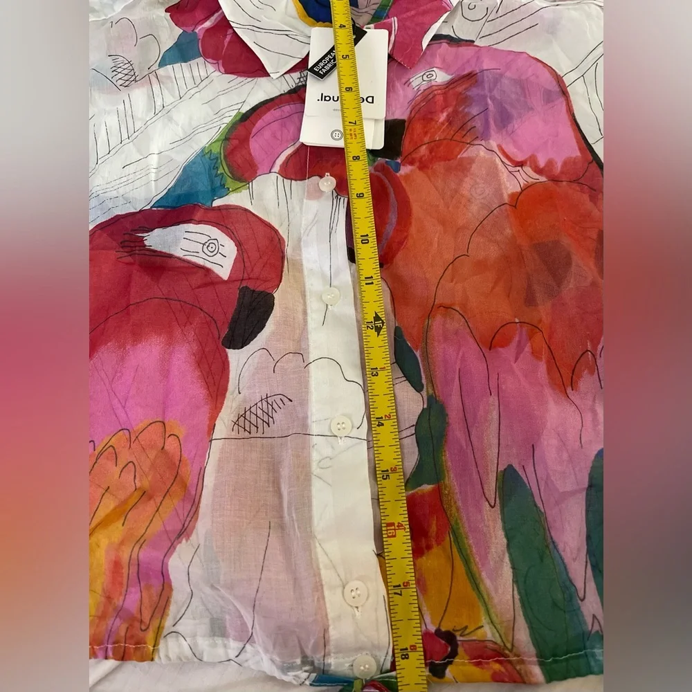 Desigual Multicolor Floral Cropped Button-Up Top - Picture 11 of 11